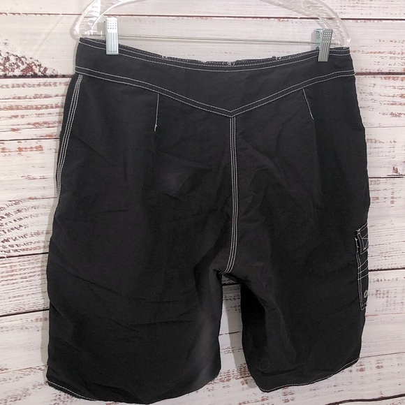 No Fear Black classic Men's Velcro fly & tie Board Shorts size 32 - Picture 2 of 9